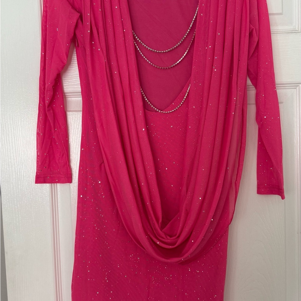 Elegant Pink Draped Dress